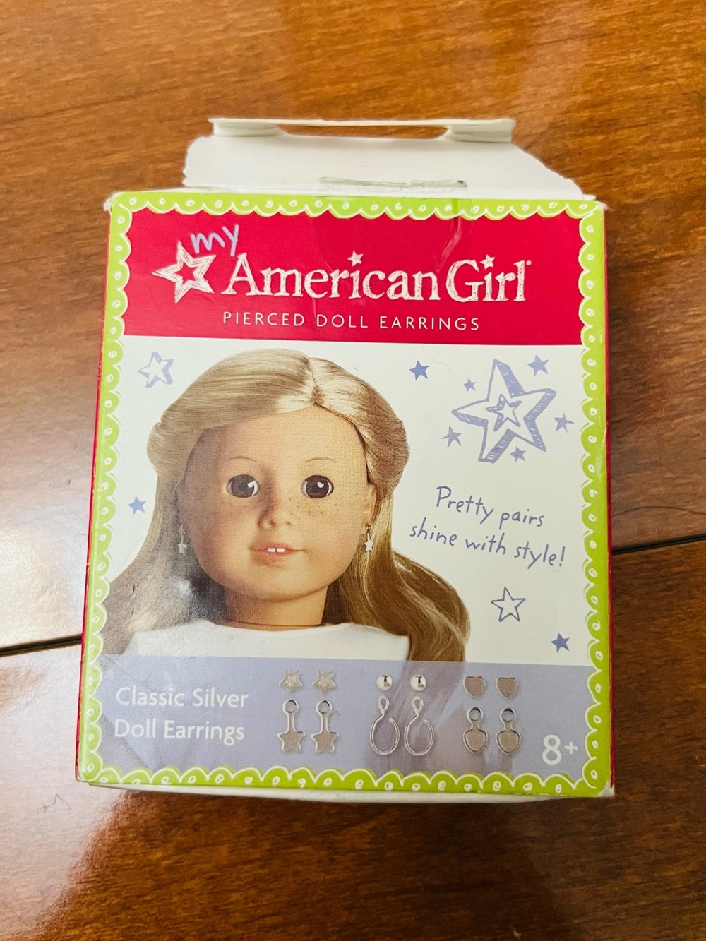 American Girl Silver and Pink Pierced Doll Earrings Set